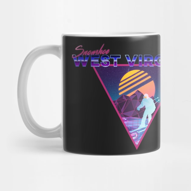 Retro Vaporwave Ski Mountain | Snowshoe West Virginia | Shirts, Stickers, and More! by KlehmInTime